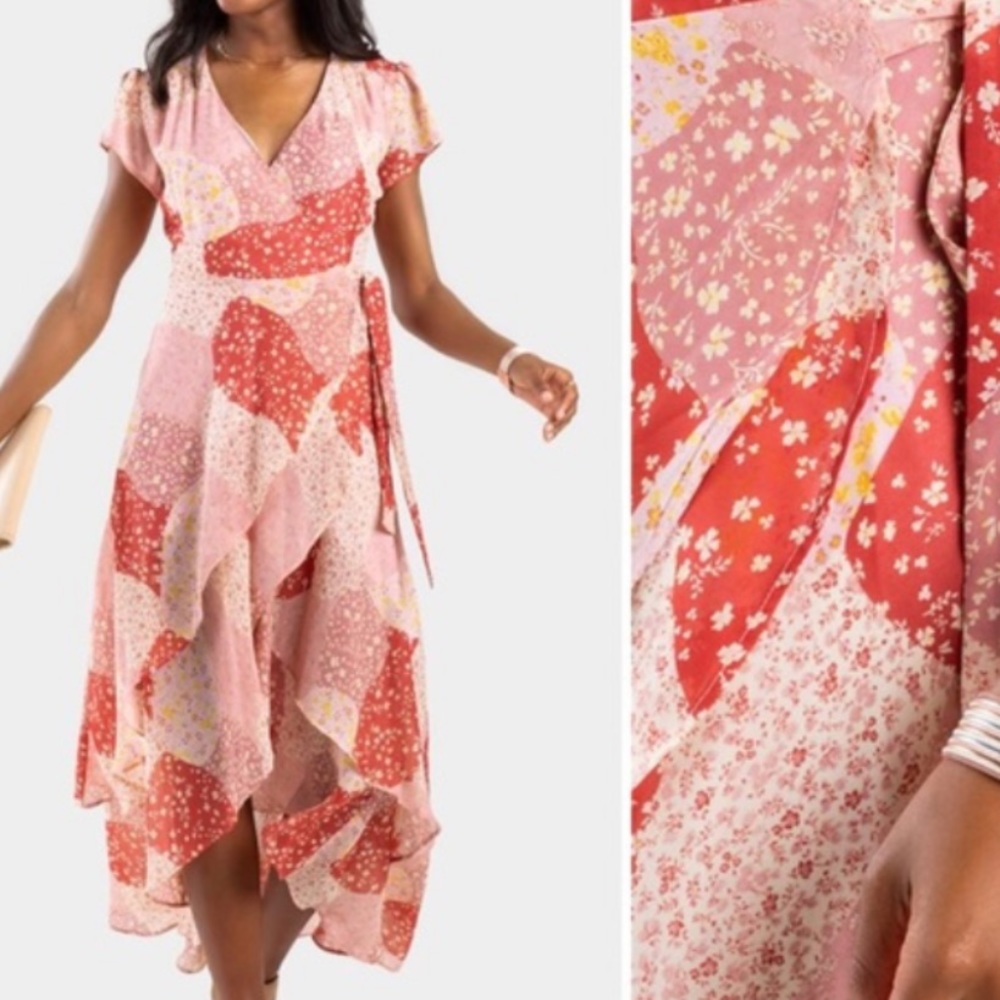 Blue Rain - Francesca's - wrap dress, size XS